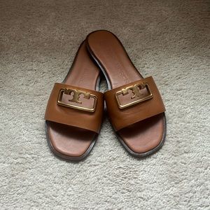 Tory Burch slide sandals with gold detailing